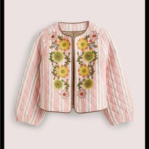 Boden quilted embroidered jacket